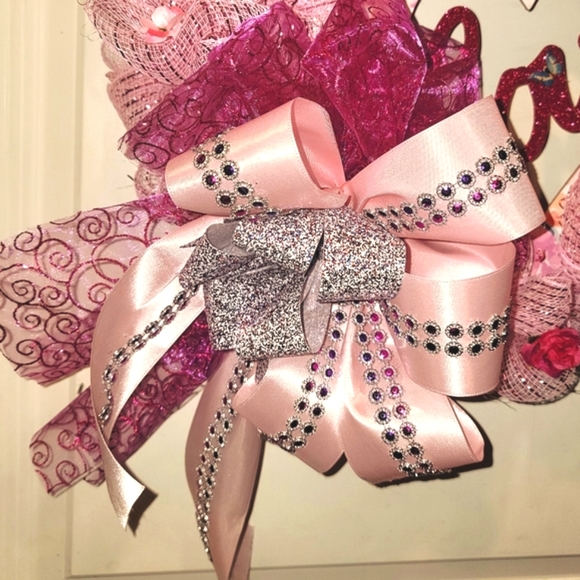 Mothers Day Wreath Deco Mesh Floral Burthday - Picture 4 of 5